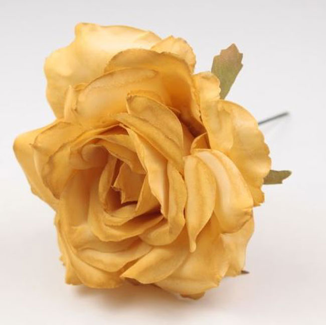 Petite rose de Cadix. 10cm. Moutarde